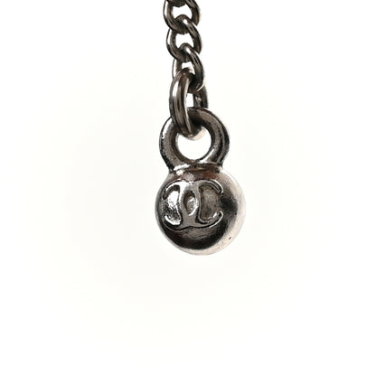 Chanel Baguette Crystal CC Drop Earrings Silver 4 of 5