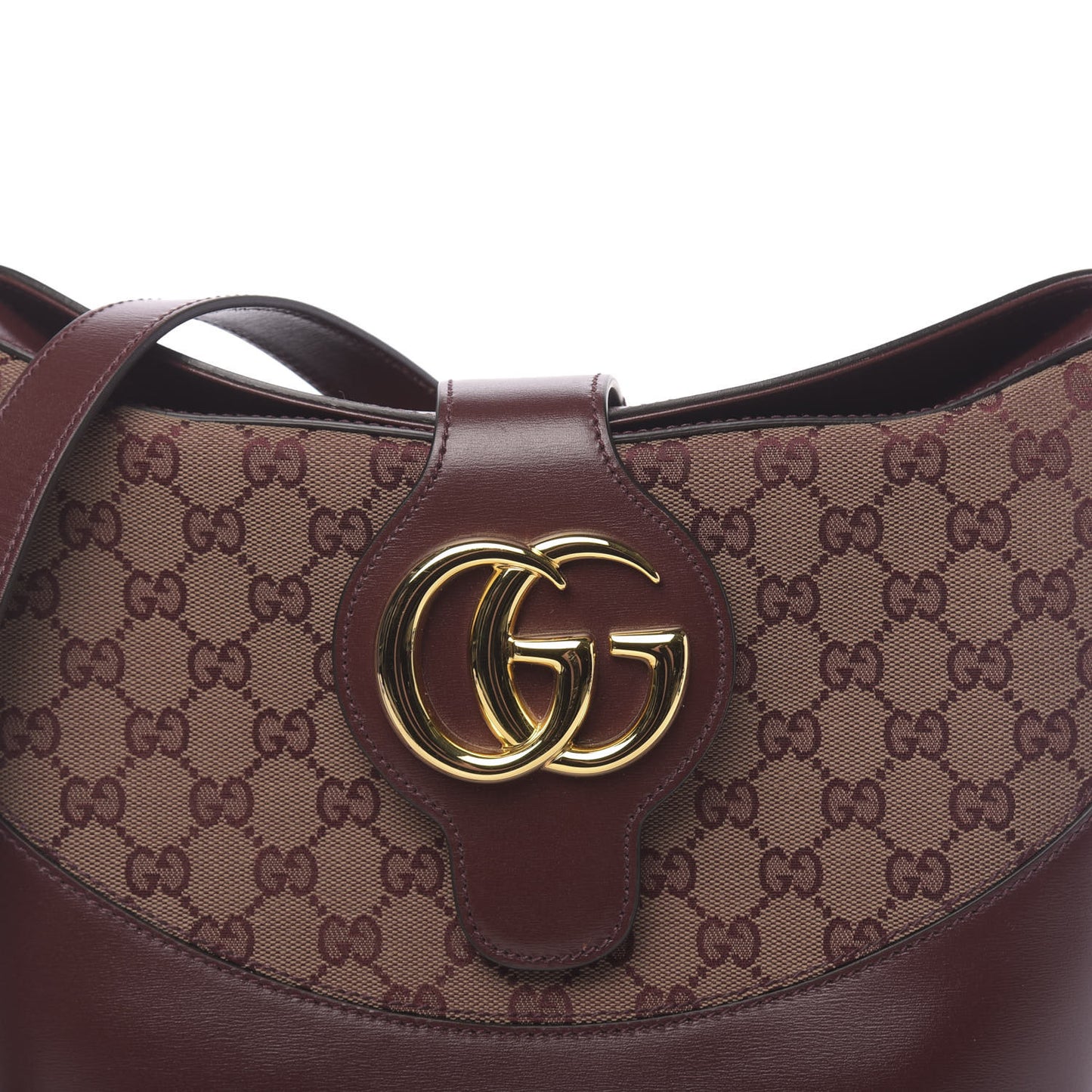 GG Monogram Calfskin Medium Arli Shoulder Bag Sahara Rubino Chardonnay