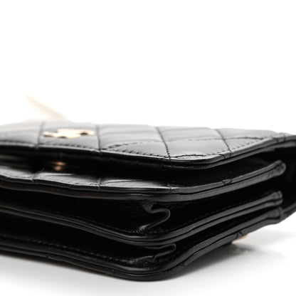 Chanel Calfskin Quilted Mini Maxi Pearls Wallet On Chain WOC Black 8 of 8