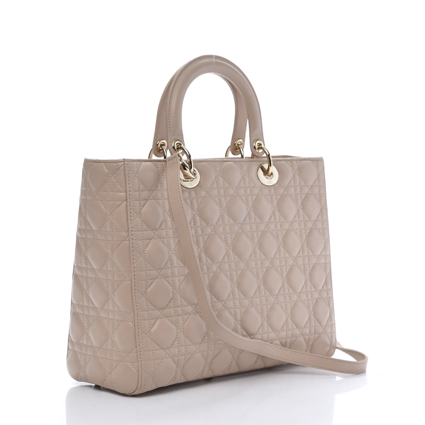 Lambskin Cannage Large Lady Dior Beige