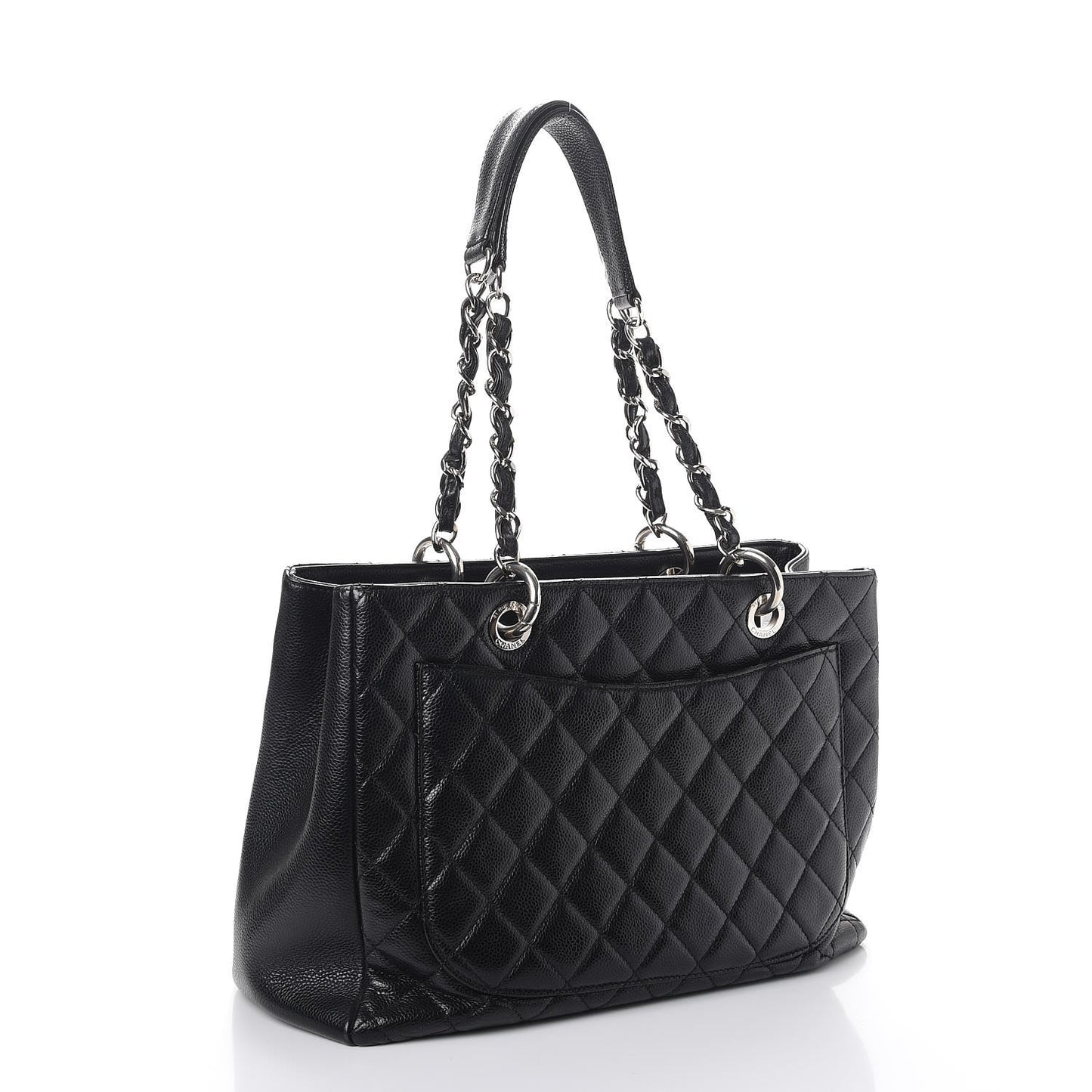 Caviar Quilted Grand Shopping Tote GST Black