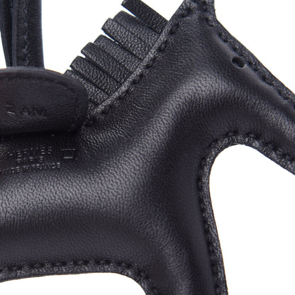 Hermes Milo Lambskin Matte Alligator Touch Grigri Rodeo Horse Bag Charm PM So Black 3 of 4