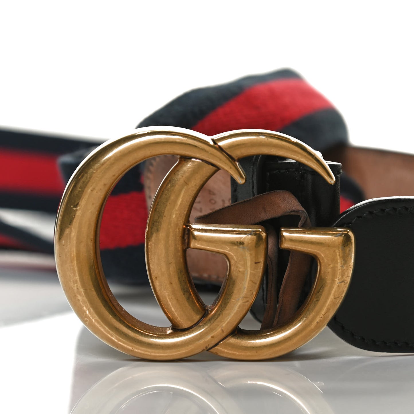 Nylon Calfskin Double G Web 40mm Belt 90 36 Blue Red Black