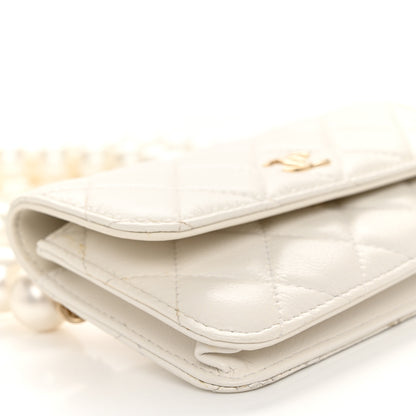 Chanel Calfskin Quilted Maxi Pearls Clutch With Chain White 10 of 13