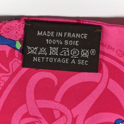 Hermes Silk Ex-Libris Les Parisie Twilly Rose Indien Vert Bleu 4 of 4
