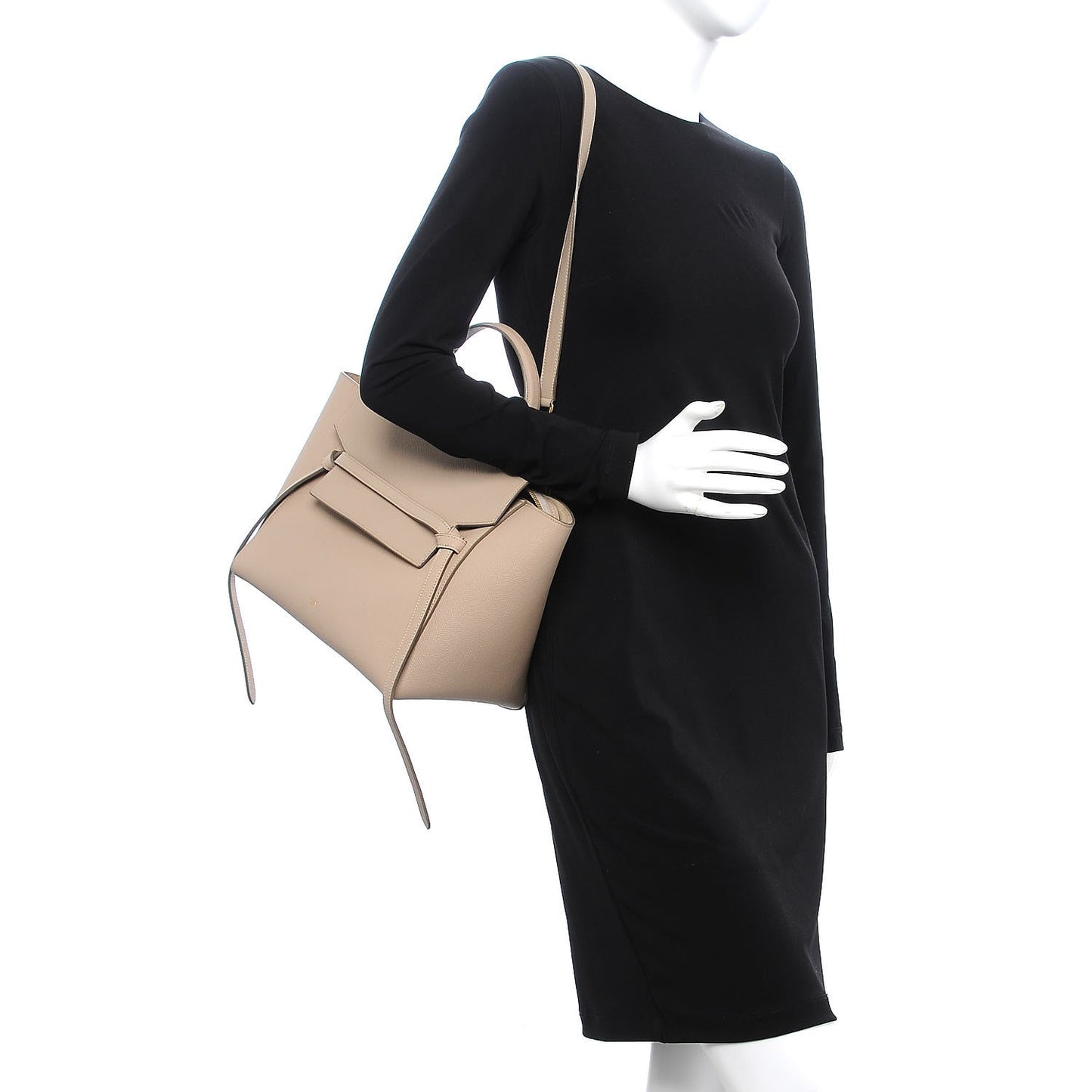 Grained Calfskin Mini Belt Bag Light Taupe