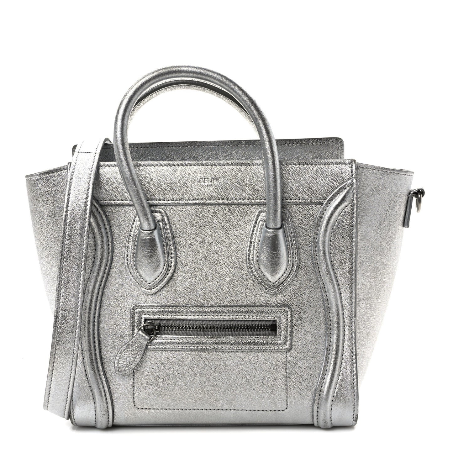 Laminated Lambskin Nano Luggage Silver