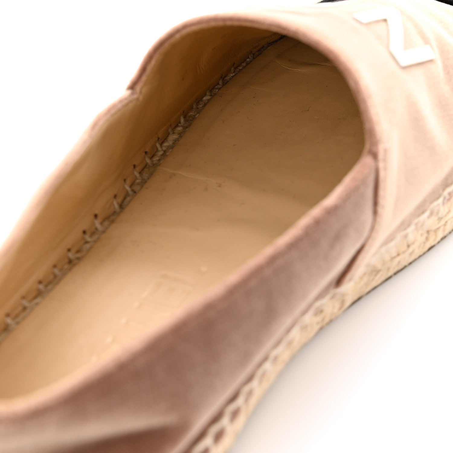 Chanel Velvet Logo Espadrilles 38 Beige Black 10 of 11
