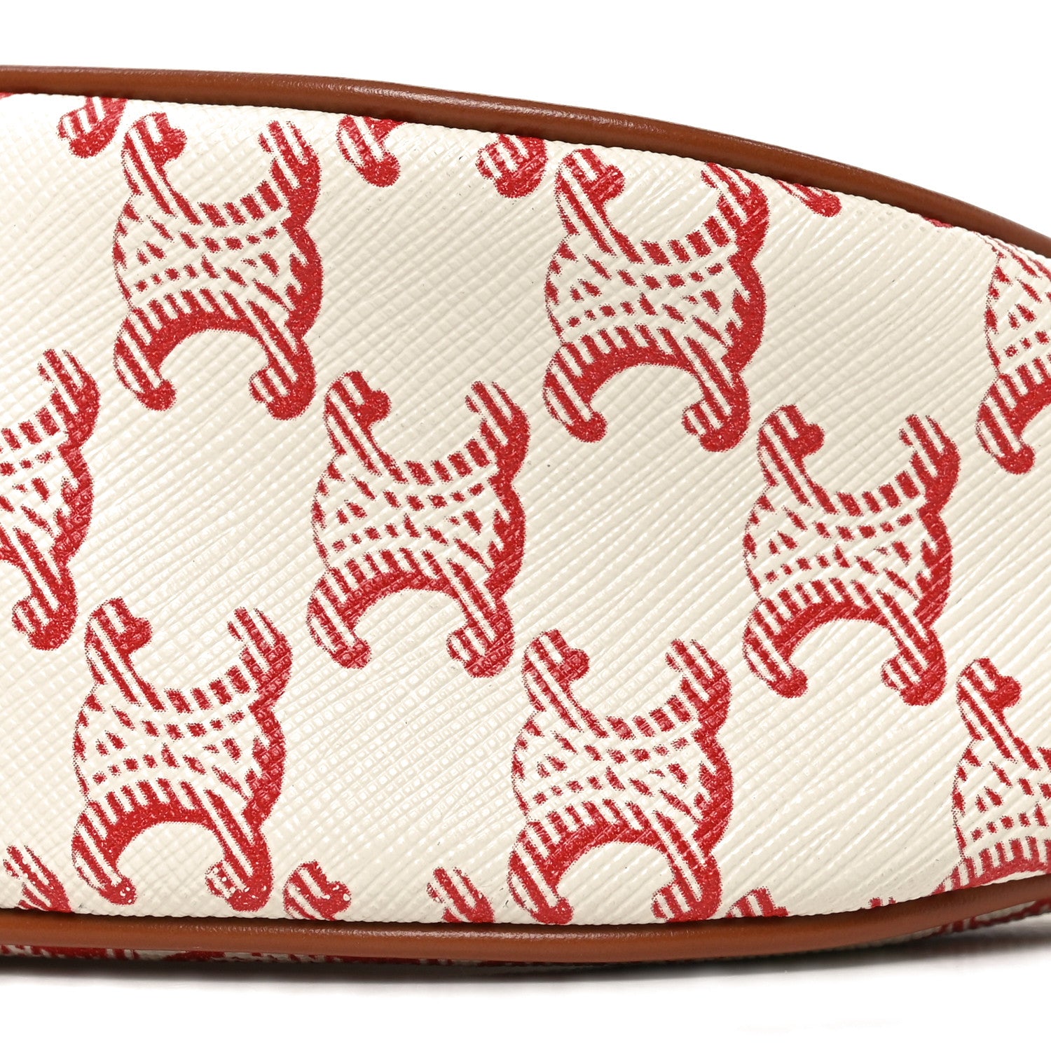 Celine Canvas Calfskin Ava Triomphe Shoulder Bag Red 8 of 8