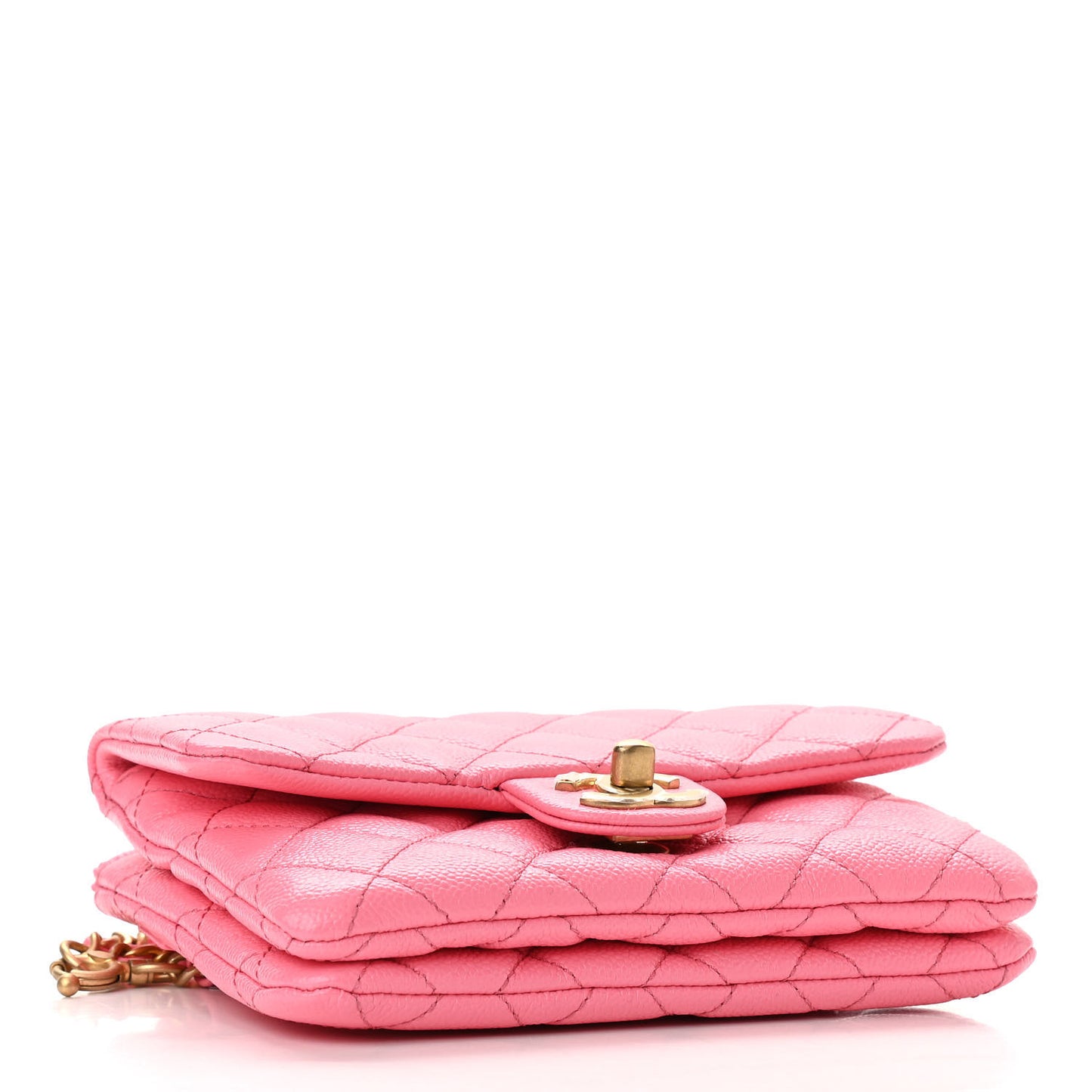 Shiny Caviar Pick Me Up Flap Belt Bag Pink
