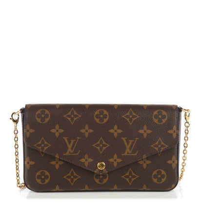 Louis Vuitton Monogram Pochette Felicie Chain Wallet Fuchsia 1 of 8