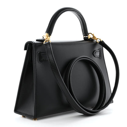 Hermes Tadelakt Mini Kelly Sellier 20 Black 3 of 11