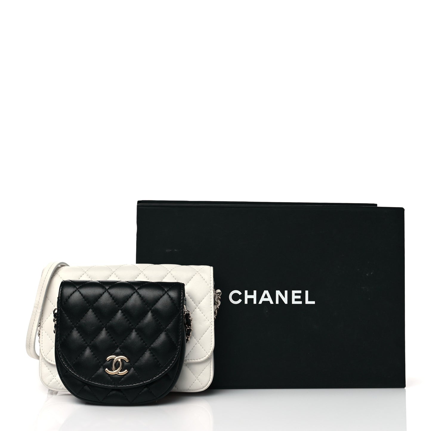 Lambskin Quilted Side Packs White Black
