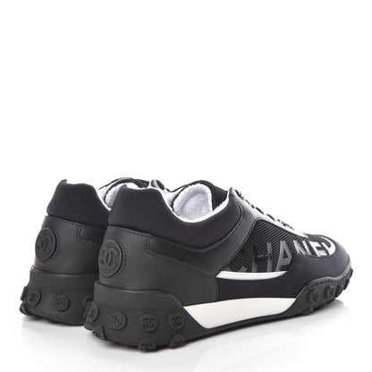 Chanel Calfskin Mesh Lycra Sneakers 39 Black 4 of 8