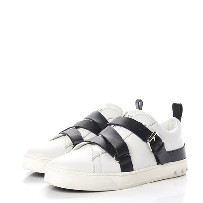 Valentino Garavani Calfskin Womens V Punk Low Top Sneakers 37.5 White Black 3 of 10