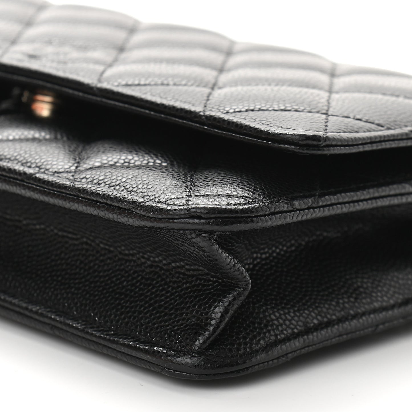 Caviar Quilted Coco Candy Wallet On Chain WOC Black