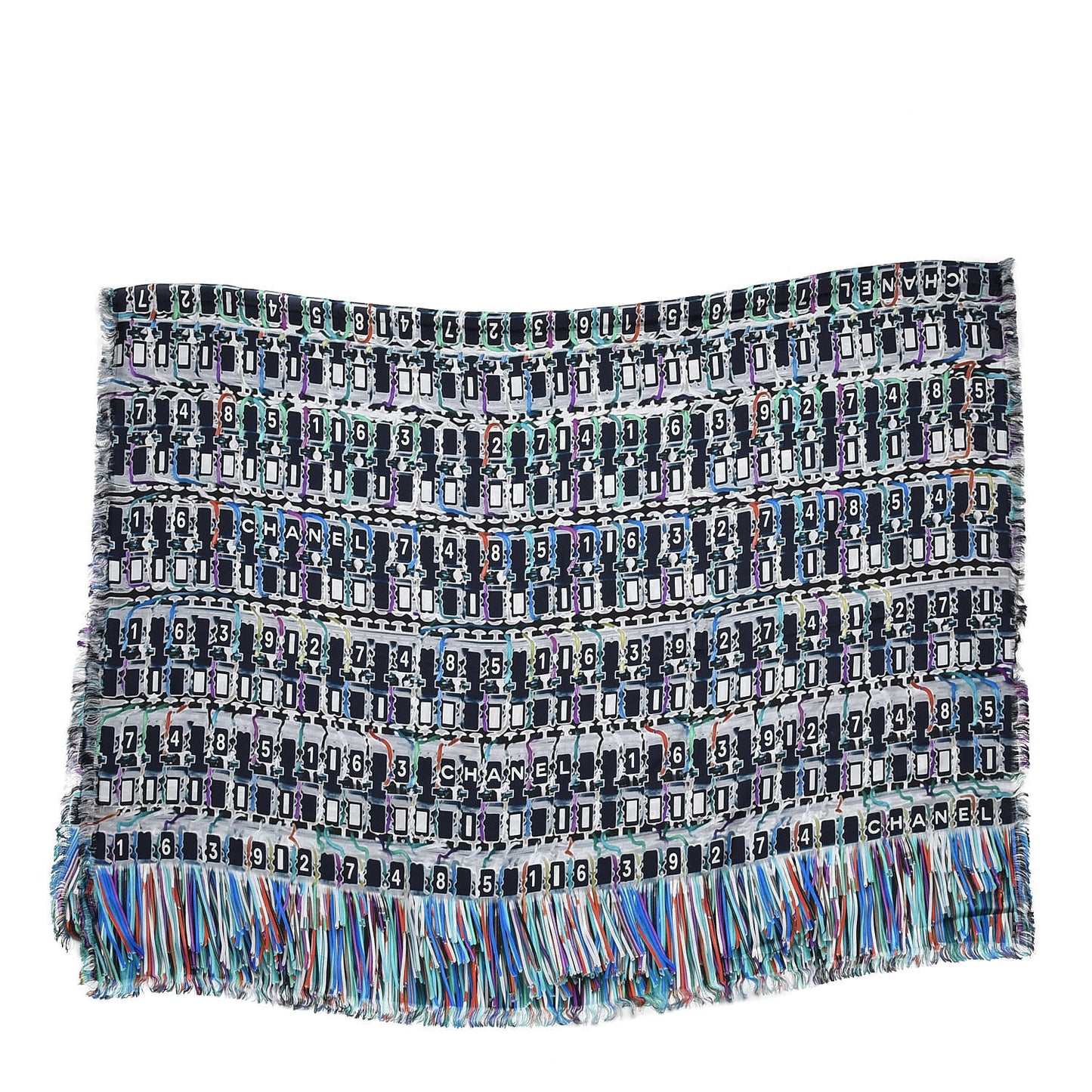 Silk Circuit Board Data Scarf Multicolor