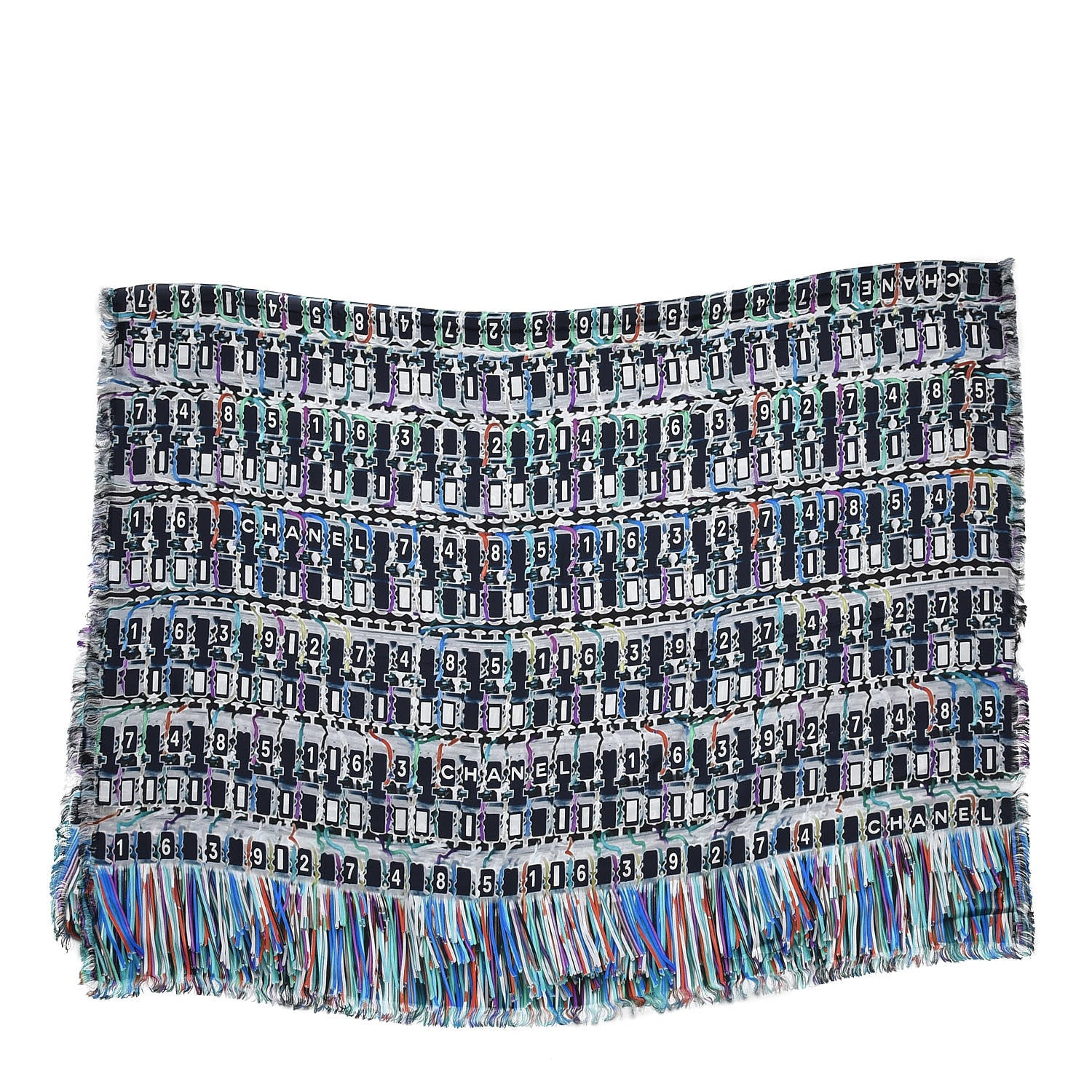 Chanel Silk Circuit Board Data Scarf Multicolor 3 of 6