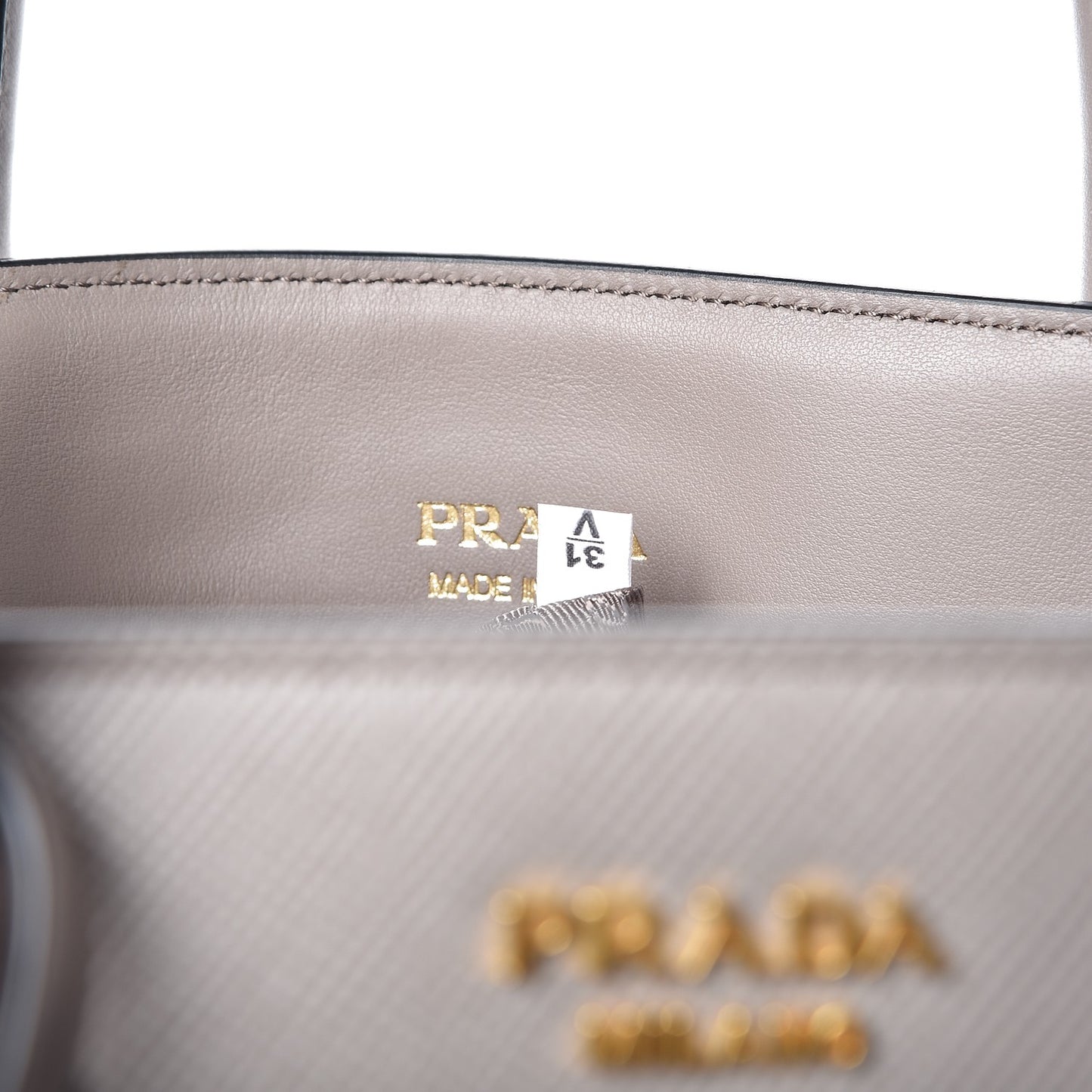 Saffiano Cuir Inverted Pleat Tote Argilla