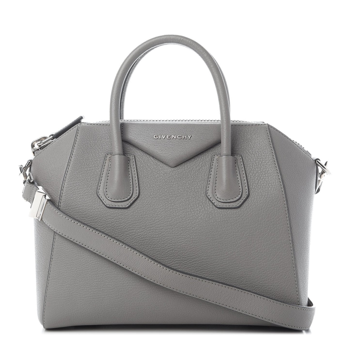 Sugar Goatskin Small Antigona Pearl Grey