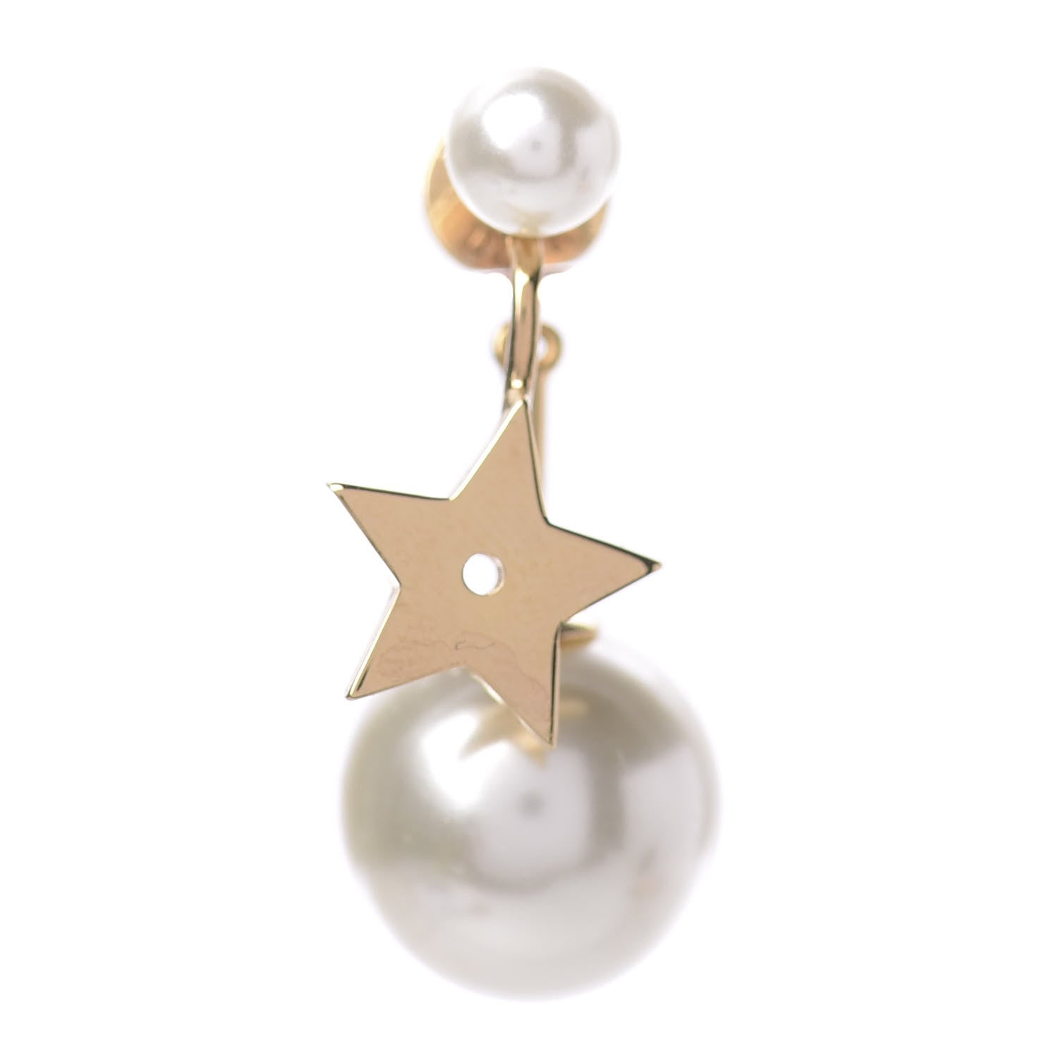 Christian Dior Pearl My ABCDior Tribales Etoile Earring Gold 1 of 4