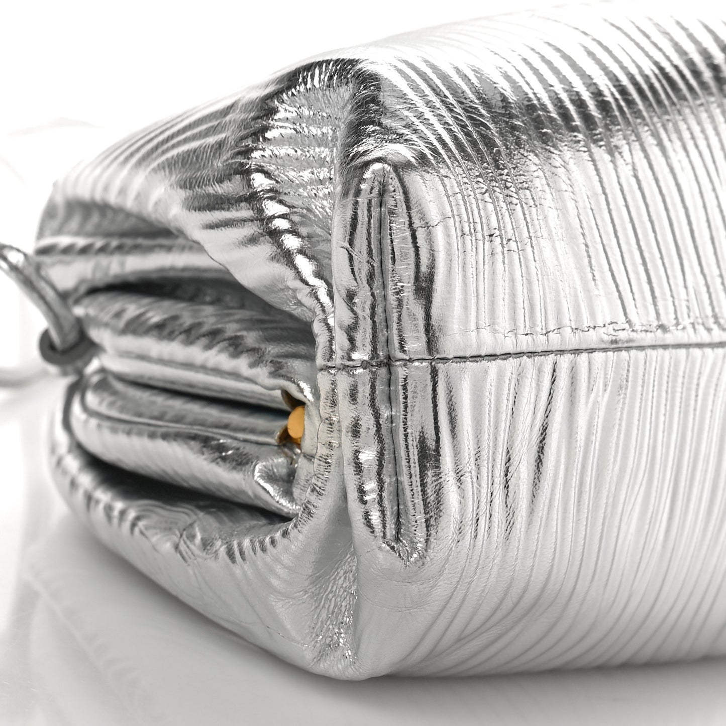Metallic Bark Calfskin The Mini Pouch Silver