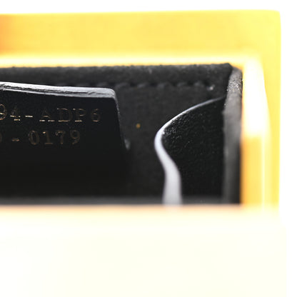 Fendi Vitello Fluffy Logo Box Charm Yellow Box Black 6 of 6