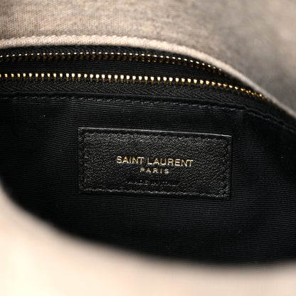 Saint Laurent Jersey Quilted Small Loulou Puffer Monogram Chain Satchel Chalk Beige 6 of 10