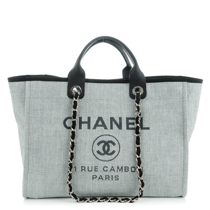 Chanel Canvas Large Deauville Tote Grey 1 of 7