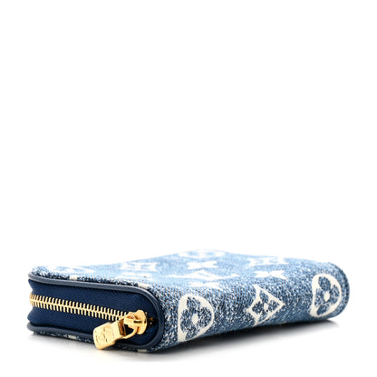 Louis Vuitton Denim Monogram Jacquard Zippy Coin Purse Bleu 4 of 9