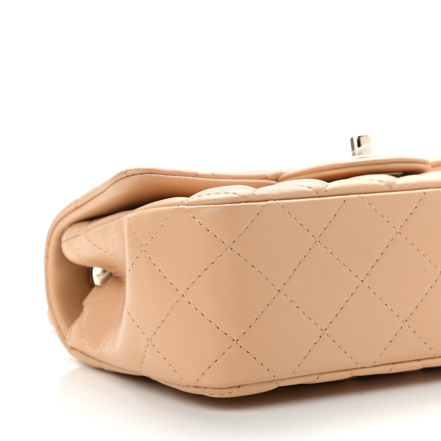 Chanel Lambskin Quilted Mini Rectangular Flap Beige 8 of 9