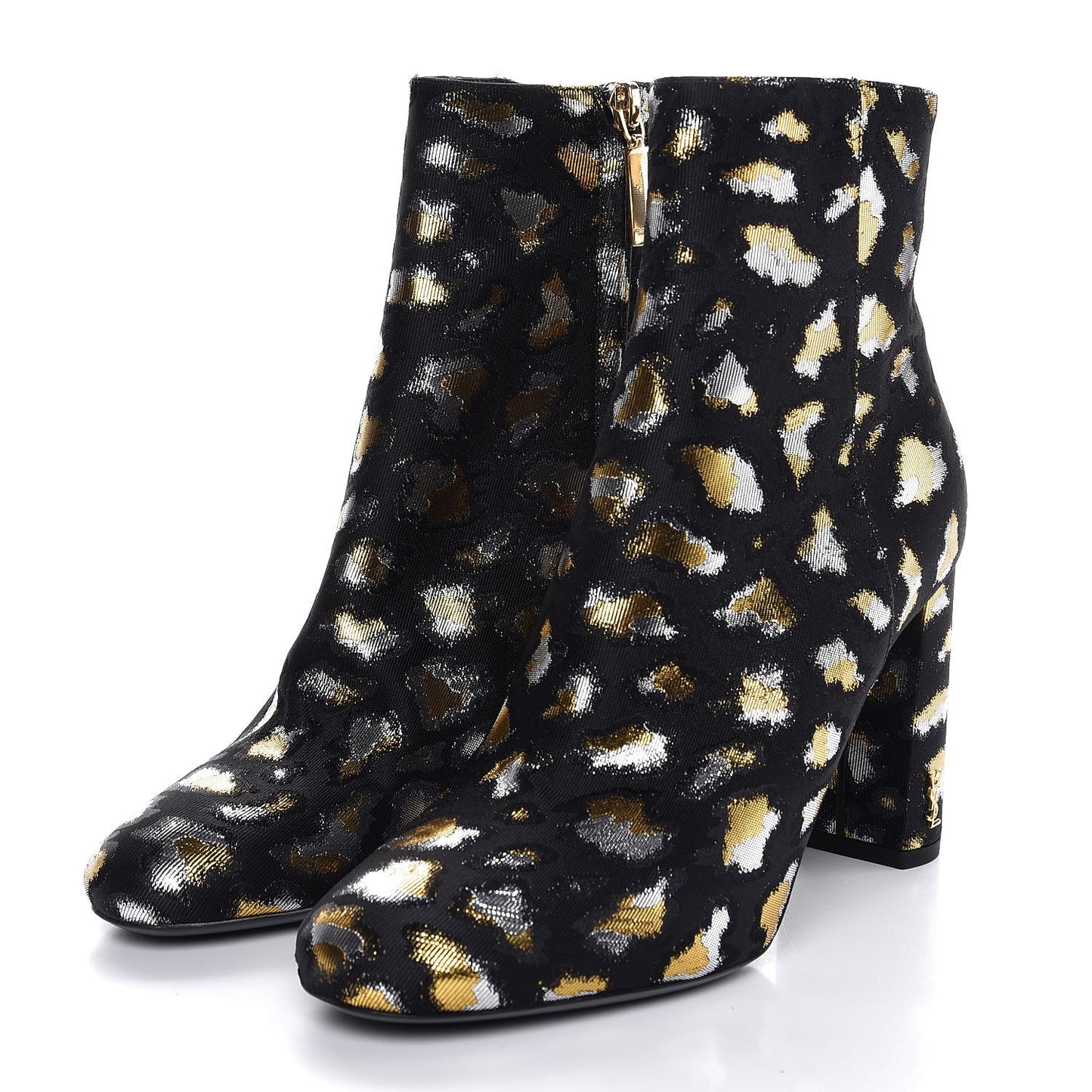 Jacquard Leopard Loulou Ankle Boots 37 Oro