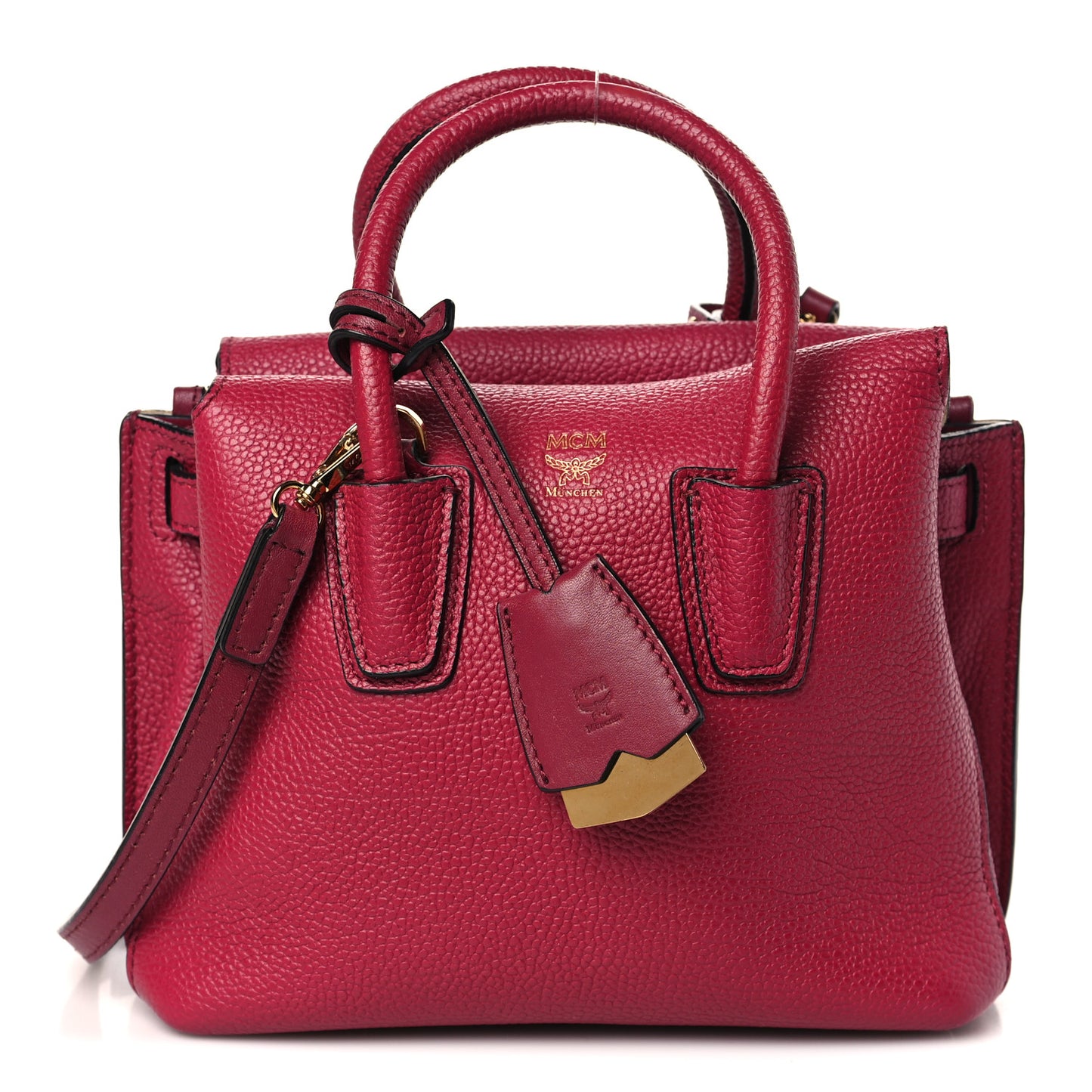 Grained Calfskin Mini Milla Tote Burgundy