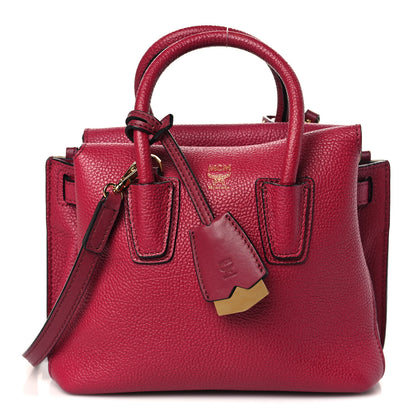 MCM Grained Calfskin Mini Milla Tote Burgundy 1 of 8