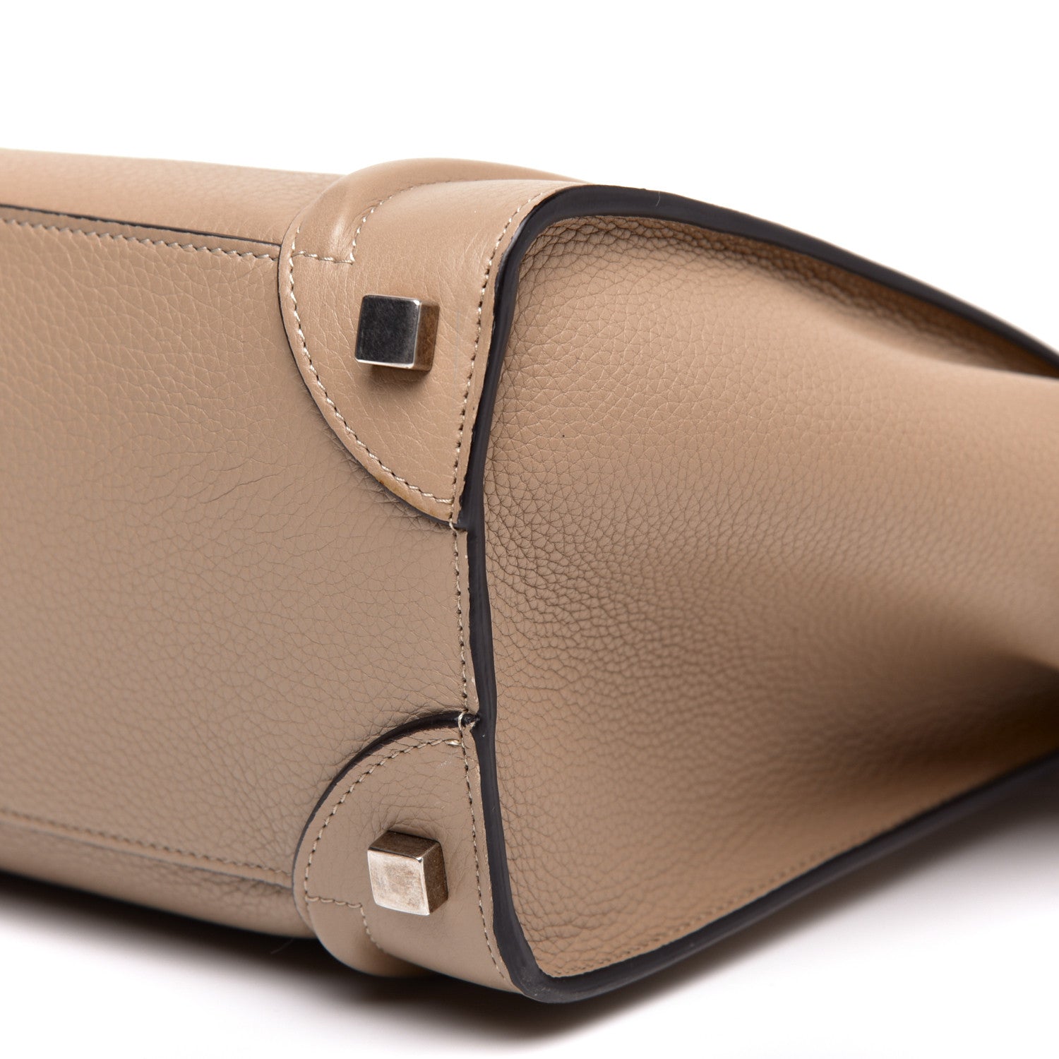Celine Drummed Calfskin Micro Luggage Dune 7 of 9