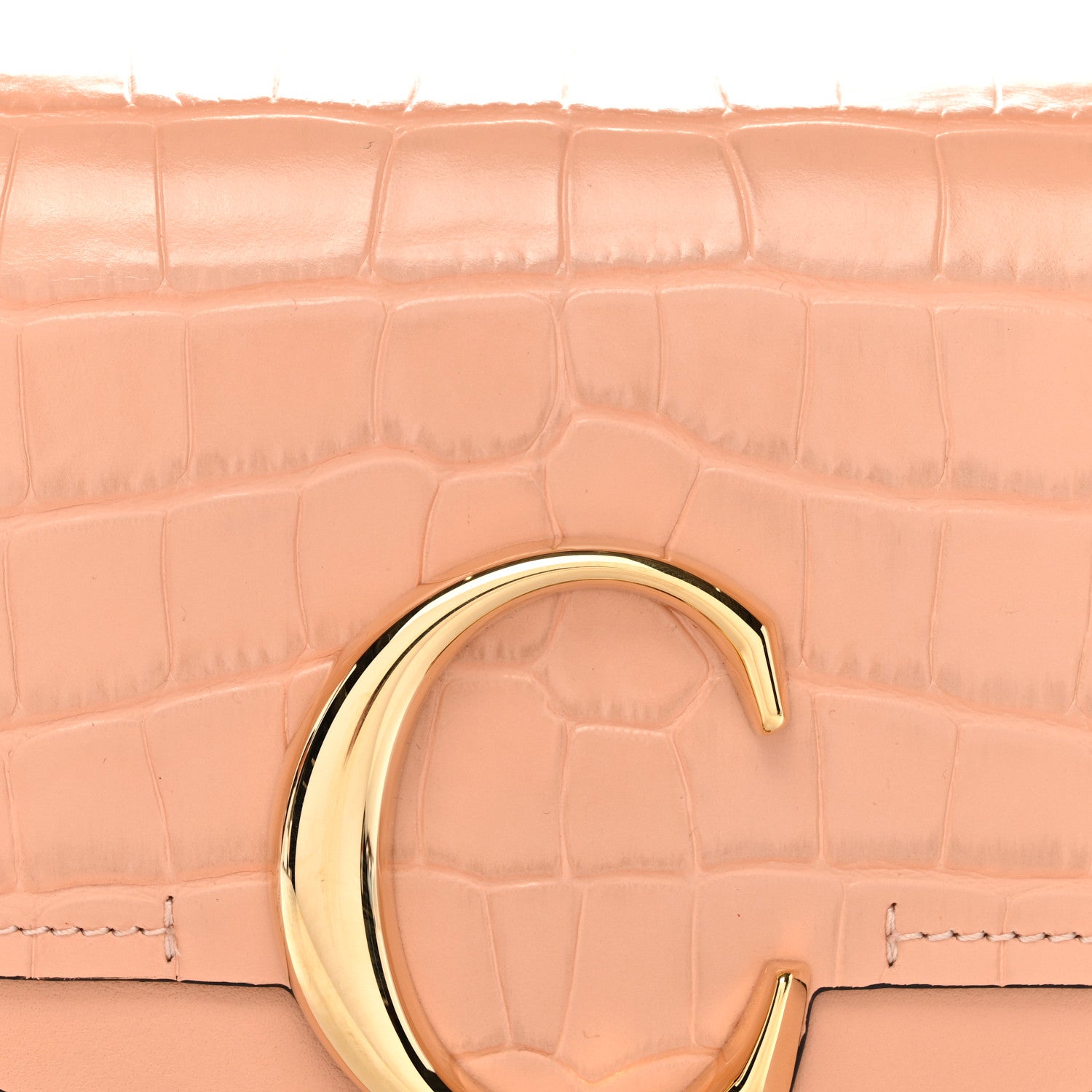 Chloe Calfskin Crocodile Embossed Mini C Double Carry Milky Orange 8 of 10