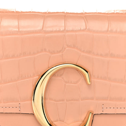 Chloe Calfskin Crocodile Embossed Mini C Double Carry Milky Orange 8 of 10