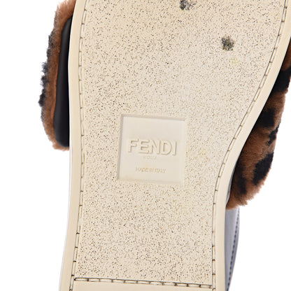 Fendi Vitello Shearling FF Velcro Slip On Sneakers 38 Black 8 of 12