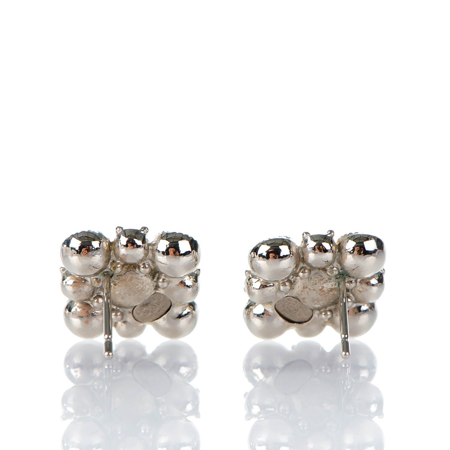 Chanel Crystal CC Earrings Silver 3 of 5