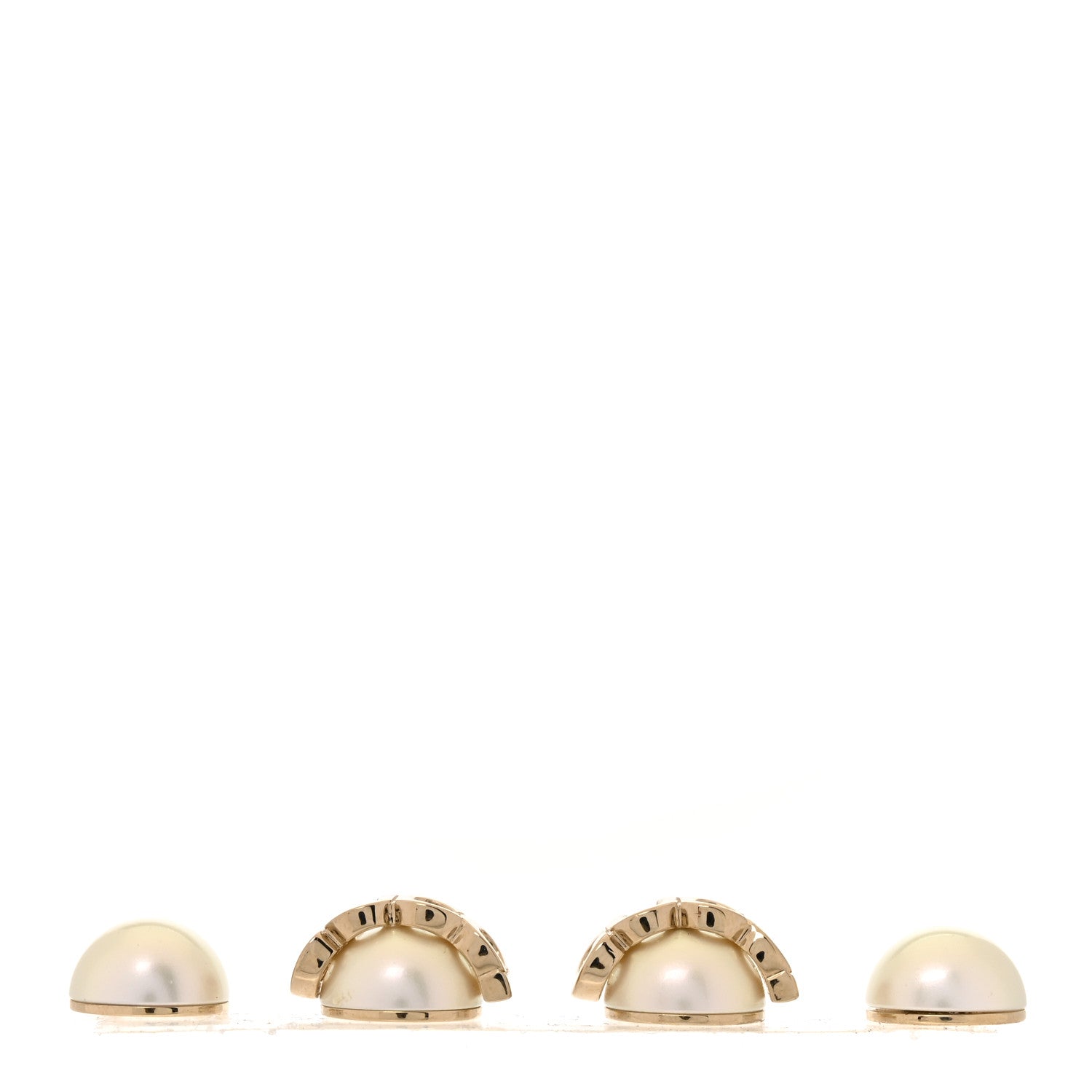 Gucci Metal Pearl Logo Magnetic Earrings Gold 3 of 5