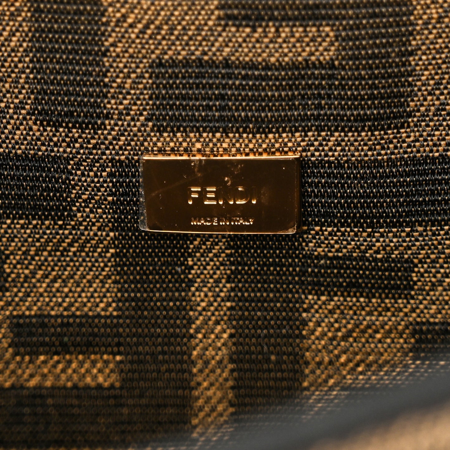 Fabric Jacquard FF 1974 Mini Baguette Tobacco Moro Black