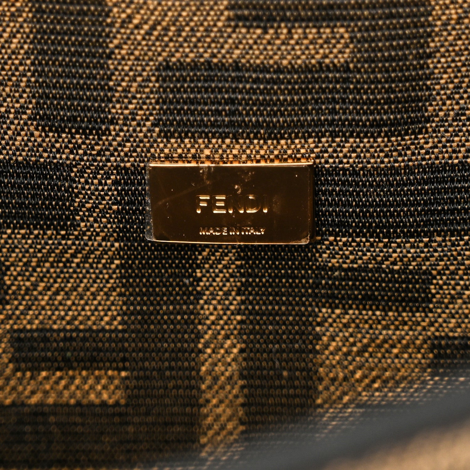 Fendi Fabric Jacquard FF 1974 Mini Baguette Tobacco Moro Black 6 of 10