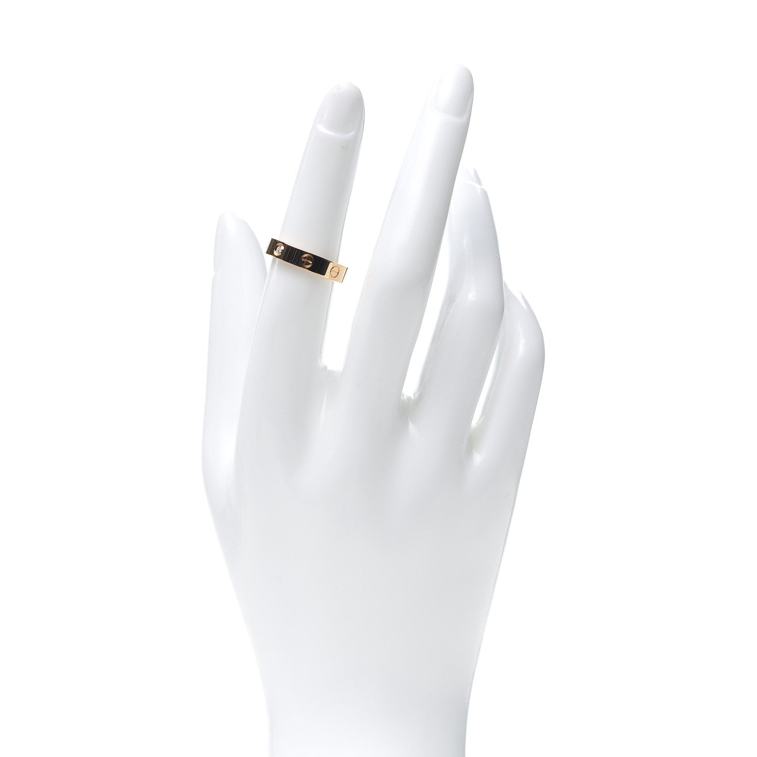 Cartier 18K Yellow Gold Diamond 4mm LOVE Wedding Band Ring 52 6 2 of 6