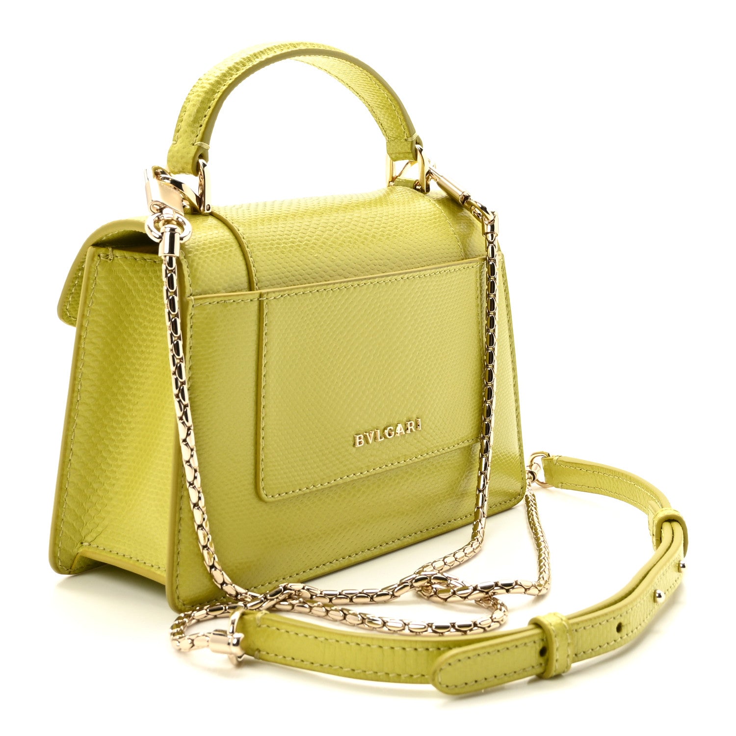 Bulgari Shiny Karung Serpenti Forever Small Top Handle Linden Peridot 3 of 9