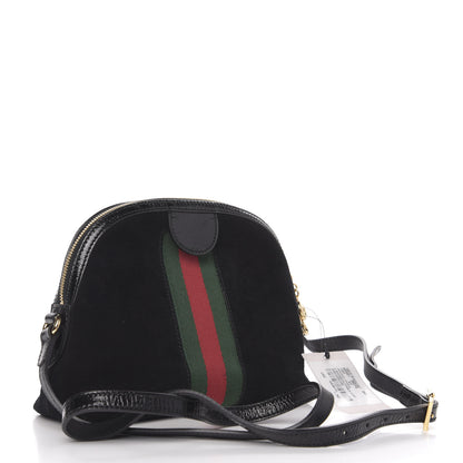 Gucci Suede Patent Web GG Small Ophidia Dome Shoulder Bag Black 3 of 10