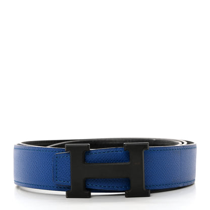 Hermes Epsom 32mm Matte H Belt 100 40 Bleu Electrique Black 2 of 8