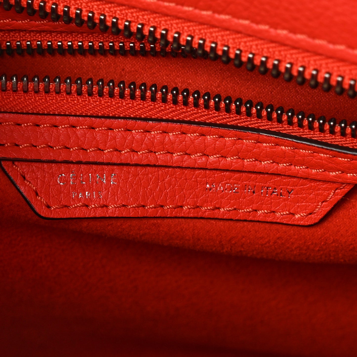 Drummed Calfskin Micro Luggage Vermillion