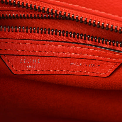 Celine Drummed Calfskin Micro Luggage Vermillion 6 of 17