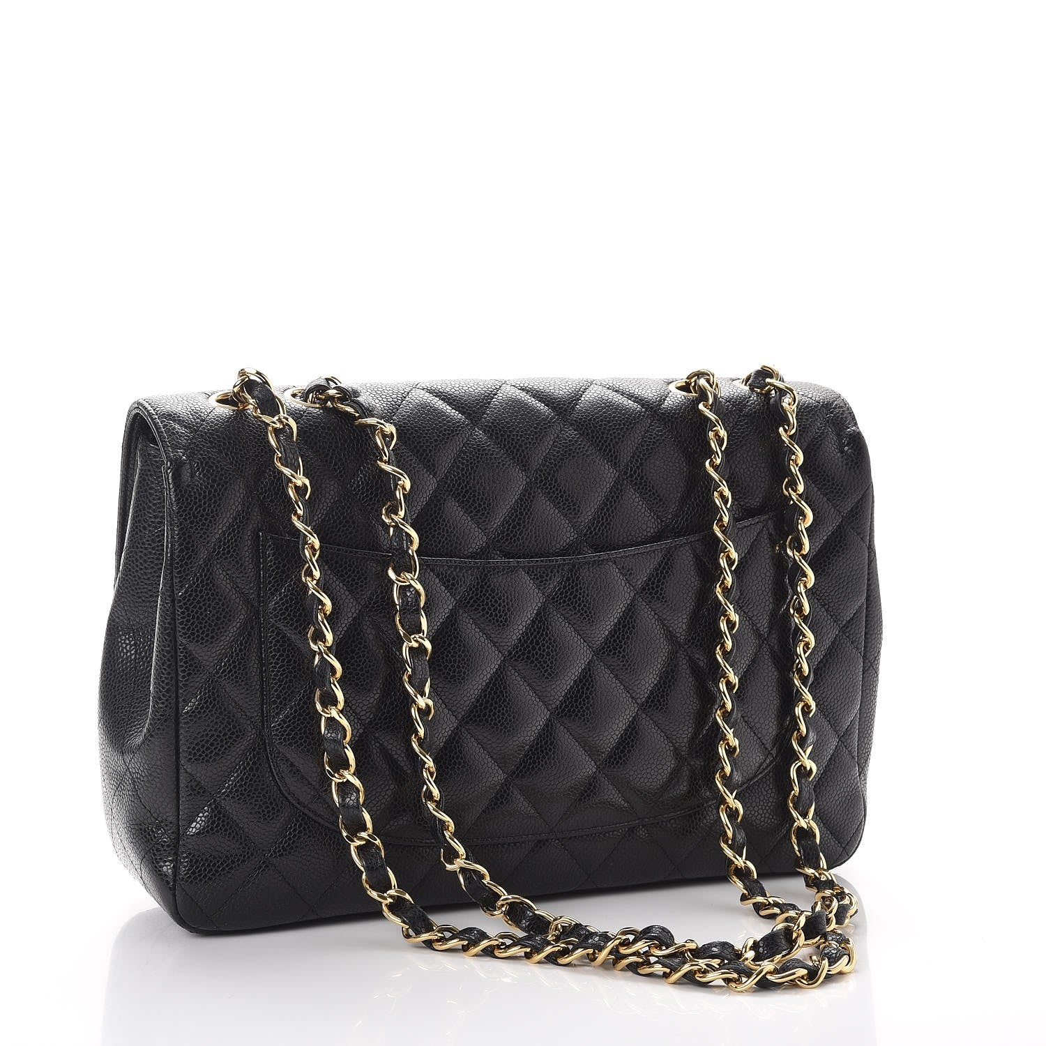 Chanel Caviar Quilted Jumbo Single Flap Black 3 of 12