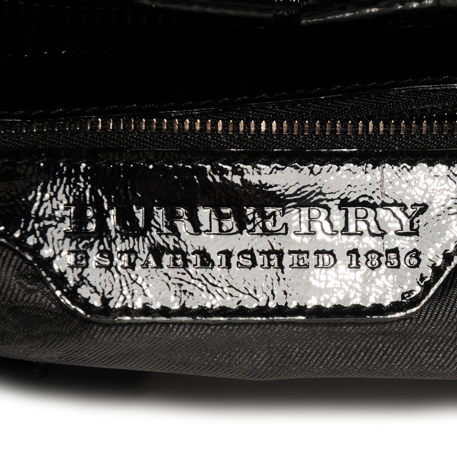 Burberry Patent Leather Cartridge Pleat Tote Black 6 of 8